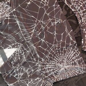 DOLLSKILL WIDOW 1X LOUNGE SET BLACK/WHITE SPIDER WEB PRINT